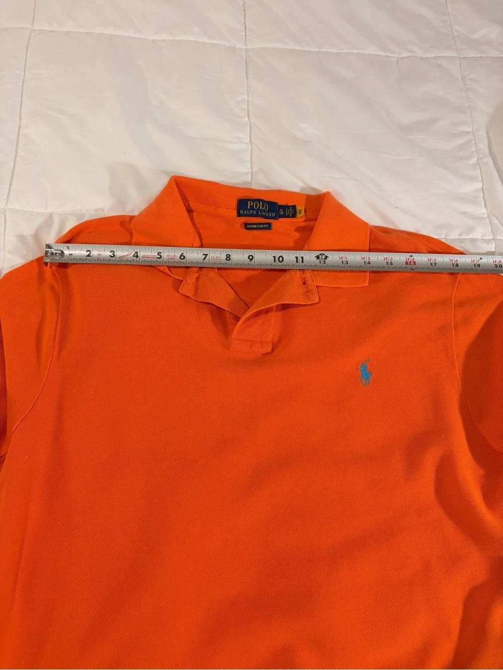 Men’s Polo Ralph Lauren Orange Short Sleeve Piqué Polo Shirt Custom Slim Fit